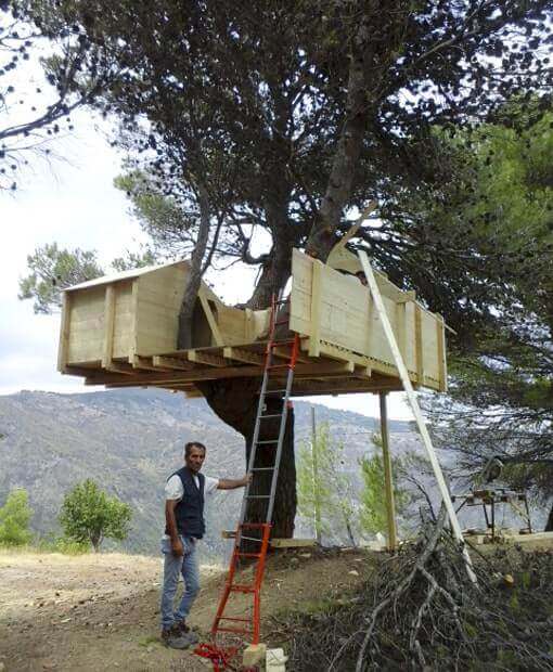 Costruzioni case su alberi e villaggi su alberi